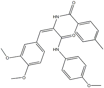 N-{2-(3,4-dimethoxyphenyl)-1-[(4-methoxyanilino)carbonyl]vinyl}-4-methylbenzamide 结构式