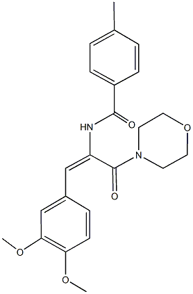 N-[2-(3,4-dimethoxyphenyl)-1-(4-morpholinylcarbonyl)vinyl]-4-methylbenzamide Struktur