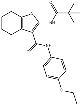 2-[(2,2-dimethylpropanoyl)amino]-N-(4-ethoxyphenyl)-4,5,6,7-tetrahydro-1-benzothiophene-3-carboxamide,342594-30-3,结构式