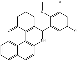 5-(3,5-dichloro-2-methoxyphenyl)-3,4,5,6-tetrahydrobenzo[a]phenanthridin-1(2H)-one Struktur