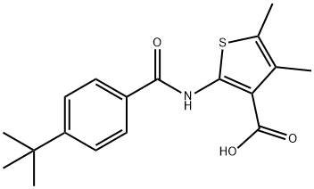 2-[(4-tert-butylbenzoyl)amino]-4,5-dimethyl-3-thiophenecarboxylic acid Struktur