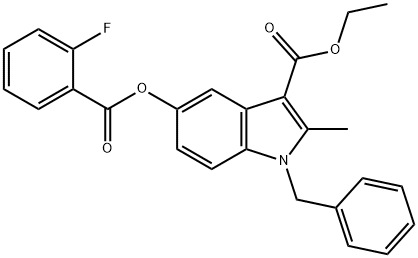 ethyl 1-benzyl-5-[(2-fluorobenzoyl)oxy]-2-methyl-1H-indole-3-carboxylate 结构式