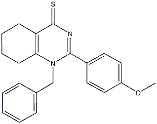 1-benzyl-2-(4-methoxyphenyl)-5,6,7,8-tetrahydro-4(1H)-quinazolinethione Struktur
