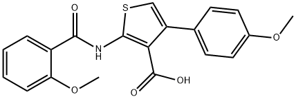 2-[(2-methoxybenzoyl)amino]-4-(4-methoxyphenyl)-3-thiophenecarboxylic acid,342595-26-0,结构式