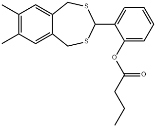 342595-93-1 2-(7,8-dimethyl-1,5-dihydro-2,4-benzodithiepin-3-yl)phenyl butyrate