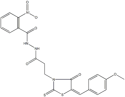 2-nitro-N'-{3-[5-(4-methoxybenzylidene)-4-oxo-2-thioxo-1,3-thiazolidin-3-yl]propanoyl}benzohydrazide|