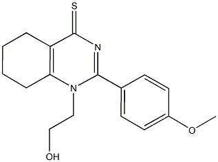 1-(2-hydroxyethyl)-2-(4-methoxyphenyl)-5,6,7,8-tetrahydro-4(1H)-quinazolinethione Structure