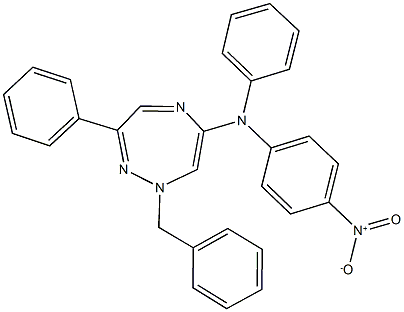 1-benzyl-6-[4-nitro(phenyl)anilino]-3-phenyl-1H-1,2,5-triazepine Structure