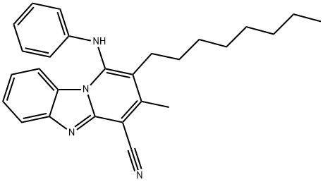 1-anilino-3-methyl-2-octylpyrido[1,2-a]benzimidazole-4-carbonitrile 化学構造式