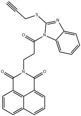 2-{3-oxo-3-[2-(2-propynylsulfanyl)-1H-benzimidazol-1-yl]propyl}-1H-benzo[de]isoquinoline-1,3(2H)-dione 结构式