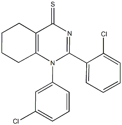 2-(2-chlorophenyl)-1-(3-chlorophenyl)-5,6,7,8-tetrahydro-4(1H)-quinazolinethione 化学構造式