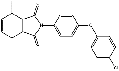 2-[4-(4-chlorophenoxy)phenyl]-4-methyl-3a,4,7,7a-tetrahydro-1H-isoindole-1,3(2H)-dione 化学構造式