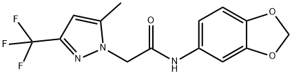 N-(1,3-benzodioxol-5-yl)-2-[5-methyl-3-(trifluoromethyl)-1H-pyrazol-1-yl]acetamide Structure