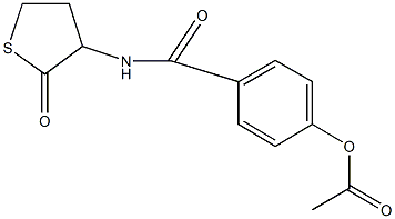 4-{[(2-oxotetrahydro-3-thienyl)amino]carbonyl}phenyl acetate Struktur