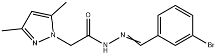 N'-(3-bromobenzylidene)-2-(3,5-dimethyl-1H-pyrazol-1-yl)acetohydrazide Struktur