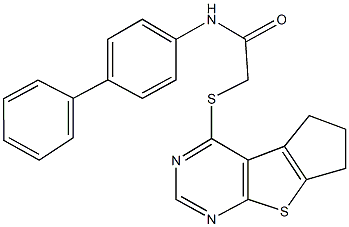 N-[1,1'-biphenyl]-4-yl-2-(6,7-dihydro-5H-cyclopenta[4,5]thieno[2,3-d]pyrimidin-4-ylsulfanyl)acetamide Structure