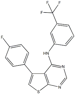 5-(4-fluorophenyl)-N-[3-(trifluoromethyl)phenyl]thieno[2,3-d]pyrimidin-4-amine,342779-04-8,结构式