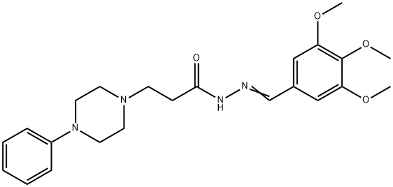 3-(4-phenyl-1-piperazinyl)-N'-(3,4,5-trimethoxybenzylidene)propanohydrazide Structure