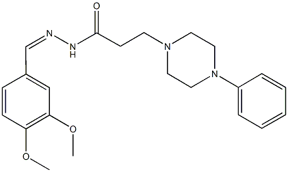 N'-(3,4-dimethoxybenzylidene)-3-(4-phenyl-1-piperazinyl)propanohydrazide Structure