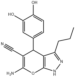 6-amino-4-(3,4-dihydroxyphenyl)-3-propyl-1,4-dihydropyrano[2,3-c]pyrazole-5-carbonitrile|