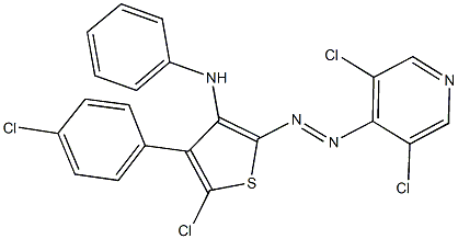 5-chloro-4-(4-chlorophenyl)-2-[(3,5-dichloro-4-pyridinyl)diazenyl]-N-phenyl-3-thiophenamine Struktur