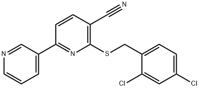 5-cyano-6-[(2,4-dichlorobenzyl)sulfanyl]-2,3'-bipyridine Structure