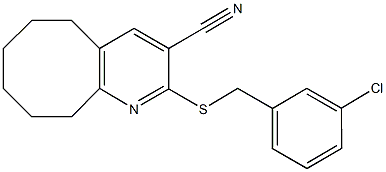 2-[(3-chlorobenzyl)sulfanyl]-5,6,7,8,9,10-hexahydrocycloocta[b]pyridine-3-carbonitrile Structure