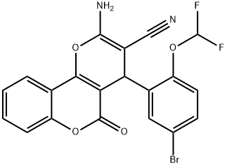 342780-46-5 2-amino-4-[5-bromo-2-(difluoromethoxy)phenyl]-5-oxo-4H,5H-pyrano[3,2-c]chromene-3-carbonitrile