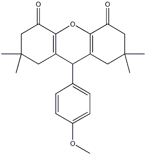 9-(4-methoxyphenyl)-2,2,7,7-tetramethyl-2,3,7,8-tetrahydro-1H-xanthene-4,5(6H,9H)-dione 化学構造式