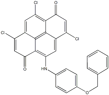5-[4-(benzyloxy)anilino]-3,8,10-trichloro-1,6-pyrenedione 化学構造式