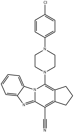 11-[4-(4-chlorophenyl)-1-piperazinyl]-2,3-dihydro-1H-cyclopenta[4,5]pyrido[1,2-a]benzimidazole-4-carbonitrile Structure