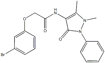 2-(3-bromophenoxy)-N-(1,5-dimethyl-3-oxo-2-phenyl-2,3-dihydro-1H-pyrazol-4-yl)acetamide 化学構造式