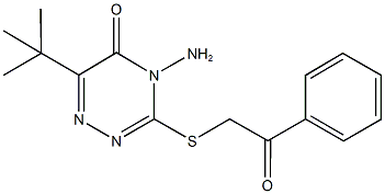 4-amino-6-tert-butyl-3-[(2-oxo-2-phenylethyl)sulfanyl]-1,2,4-triazin-5(4H)-one Structure