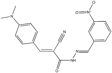 2-cyano-3-[4-(dimethylamino)phenyl]-N'-{3-nitrobenzylidene}acrylohydrazide Structure