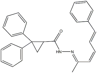 N'-(1-methyl-5-phenyl-2,4-pentadienylidene)-2,2-diphenylcyclopropanecarbohydrazide Structure