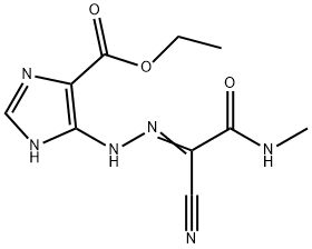 ethyl 5-{2-[1-cyano-2-(methylamino)-2-oxoethylidene]hydrazino}-1H-imidazole-4-carboxylate Structure