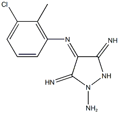 N-(1-amino-3,5-diimino-4-pyrazolidinylidene)-N-(3-chloro-2-methylphenyl)amine Structure