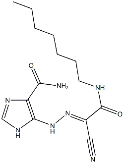 5-{2-[1-cyano-2-(heptylamino)-2-oxoethylidene]hydrazino}-1H-imidazole-4-carboxamide Structure