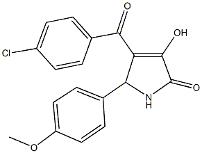 4-(4-chlorobenzoyl)-3-hydroxy-5-(4-methoxyphenyl)-1,5-dihydro-2H-pyrrol-2-one 结构式