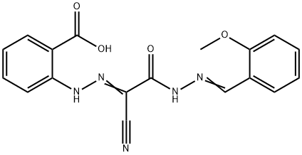 2-(2-{1-cyano-2-[2-(2-methoxybenzylidene)hydrazino]-2-oxoethylidene}hydrazino)benzoic acid,342784-27-4,结构式