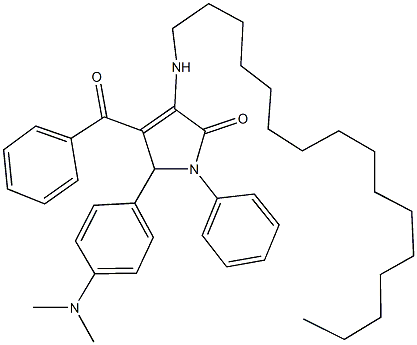 4-benzoyl-5-[4-(dimethylamino)phenyl]-3-(hexadecylamino)-1-phenyl-1,5-dihydro-2H-pyrrol-2-one Structure