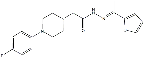 2-[4-(4-fluorophenyl)-1-piperazinyl]-N'-[1-(2-furyl)ethylidene]acetohydrazide 化学構造式