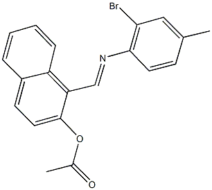 1-{[(2-bromo-4-methylphenyl)imino]methyl}-2-naphthyl acetate Structure