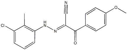 2-[(3-chloro-2-methylphenyl)hydrazono]-3-(4-methoxyphenyl)-3-oxopropanenitrile 化学構造式