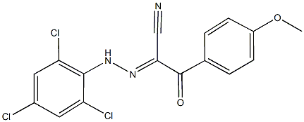 3-(4-methoxyphenyl)-3-oxo-2-[(2,4,6-trichlorophenyl)hydrazono]propanenitrile Struktur