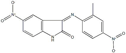 5-nitro-3-({4-nitro-2-methylphenyl}imino)-1,3-dihydro-2H-indol-2-one,342787-14-8,结构式