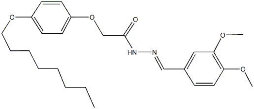 N'-(3,4-dimethoxybenzylidene)-2-[4-(octyloxy)phenoxy]acetohydrazide Struktur