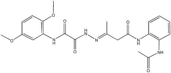 N-[2-(acetylamino)phenyl]-3-{[(2,5-dimethoxyanilino)(oxo)acetyl]hydrazono}butanamide Structure