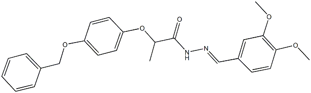 2-[4-(benzyloxy)phenoxy]-N'-(3,4-dimethoxybenzylidene)propanohydrazide 结构式