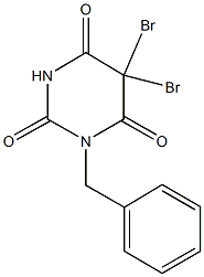 1-benzyl-5,5-dibromo-2,4,6(1H,3H,5H)-pyrimidinetrione 化学構造式